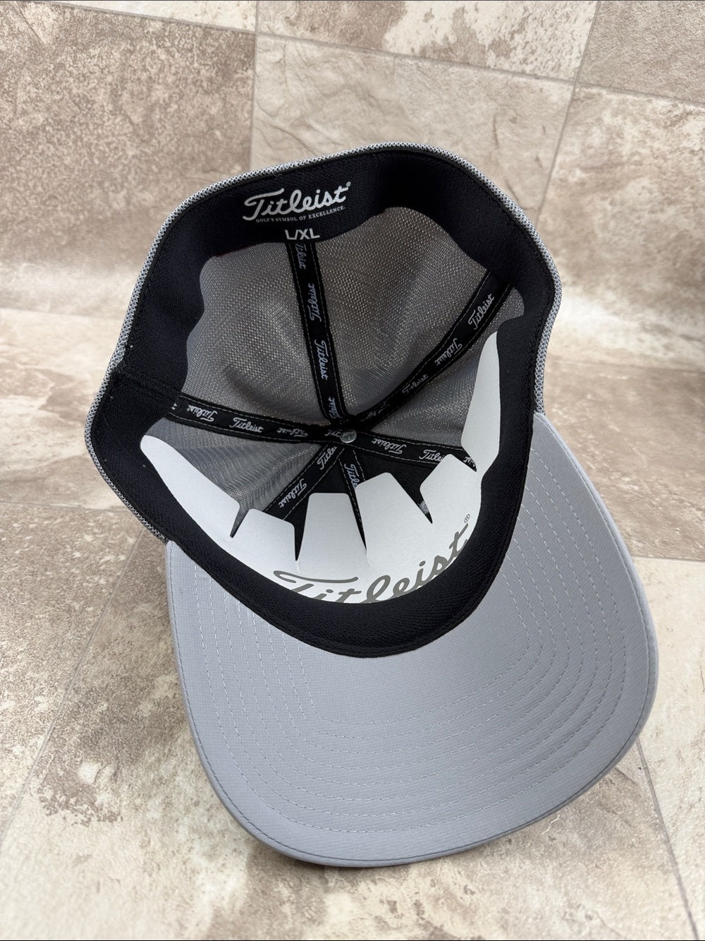 Titleist Tour Sports Mesh Grey Blue Fitted Golf Hat L/XL - Picture 5 of 5